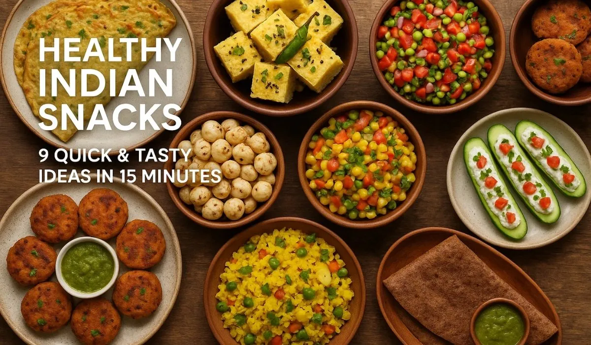 Healthy Indian Snacks: 9 Quick & Tasty Ideas You Can Make in 15 Minutes