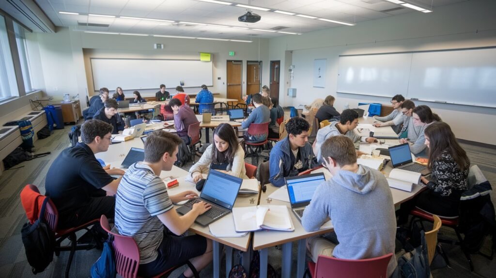 a photo of a college classroom with students study 6tb5avshQA 4y KISt4s1g wIYIi8DsRIS5a56 mWflAw